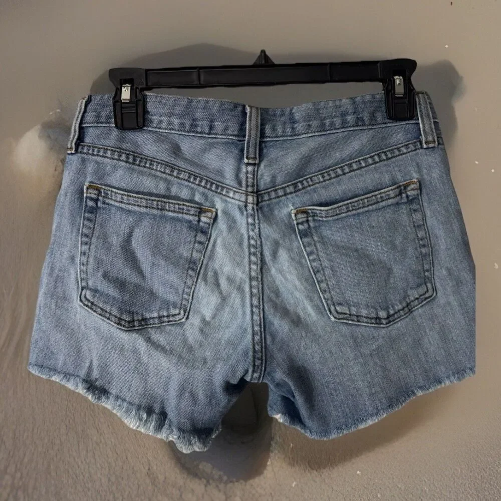 J.Crew Women’s Jean Shorts 24 MICRO MINI Denim Cutoff Raw‎ Hem Frayed 3” Inseam
